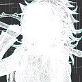 Game And Movie Character With Blonde Long Hair Cat Ears Gray Coat And Spiked Weapon