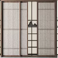 New Chinese-style sliding door 3d model