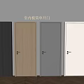 Minimalist Interior Swing Doors in Various Colors with Wooden Floor Setting