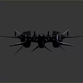 Futuristic Black Scifi Aircraft Model With Purple Accents And Sharp Wings