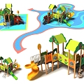 Elephant Paradise Non-standard Viewing Deck Customized Paradise Development Paradise Amusement Park Amusement Park Children's Amusement Park Playground Combination Function Slide 3d model