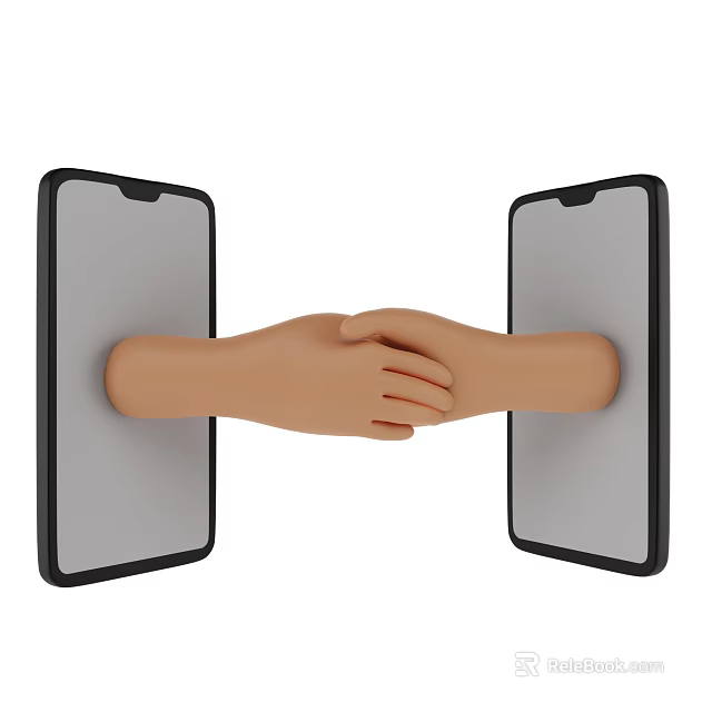 Bluetooth Wireless Headphones Speakers Seamlessly Connecting Two Smartphones With Handshake Gesture 3d model 