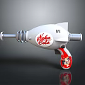 Nuka Cola Toy Gun With Cartoon Character Grip And White Metallic Body