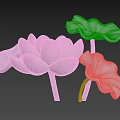 Art Installation Centered On Pink Lotus Flower With Surrounding Green Lotus Leaves
