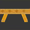 Pixel Style Foosball Table With Yellow Frame Green Surface White Players And Black Handles