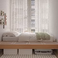 Simple Wooden Double Bed Frame With Modern Design For Bedroom Furniture
