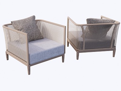 New Chinese Style Outdoor Sofa 3d model