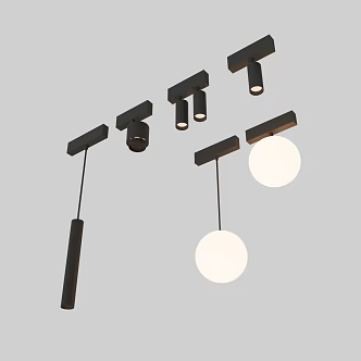 Chandeliers, spotlights, dining room lights, lighting lamps 3d model