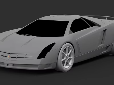 Grey Concept Sports Car Featuring Sleek Aerodynamic Design Black Windows And Large Alloy Wheels 3d model
