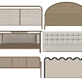 Various Modern Headboards With Woven Upholstered Patterned And Scalloped Designs 3d model
