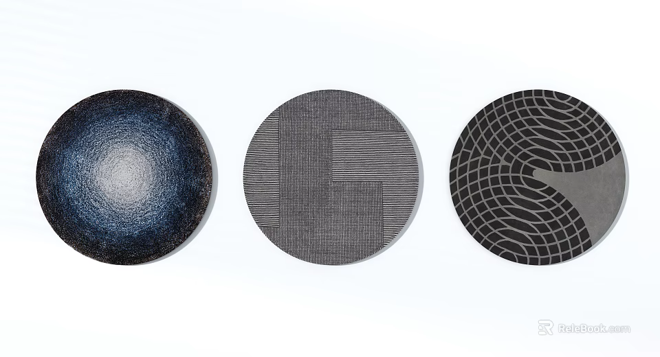 Round Rugs with Abstract Patterns and Modern Geometric Textures for Home Decor 3d model