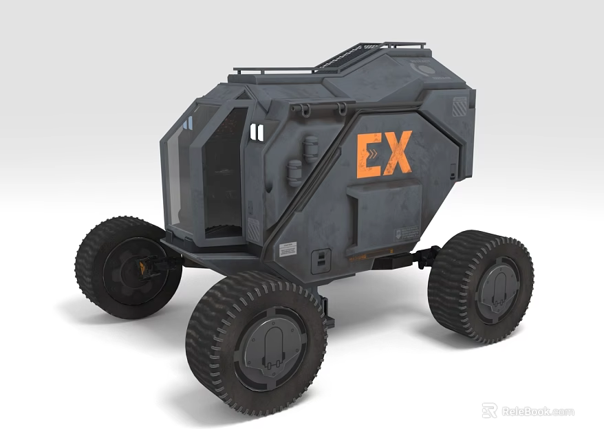 EX Off Road Vehicle With Rugged Design Large Wheels And Gray Exterior 3d model 