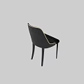 Modern Black Fabric Upholstered Single Chair With Gold Accent Trim