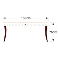 Stylish Wooden Desk With Curved Top White Trim And Slim Brown Legs