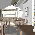 Traditional Chinese Restaurant Interior With Wooden Tables Chairs Chinese Style Windows And Lanterns