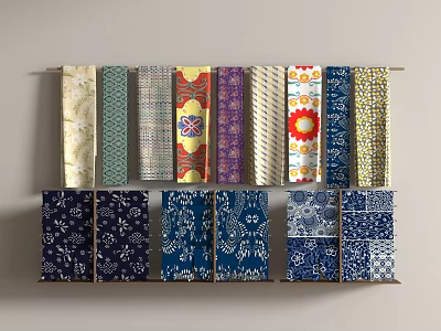 Chinese Cloth Embroidery Batik Ethnic Style Wall Decoration Ethnic Style Fabric Ceiling Cloth 3d model