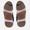 Light Blue High Top Shoes With Perforated Black Straps Orange Purple Accents And Pink White Soles