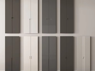 Stylish Modern Wardrobe Doors With Dark Gray White And Textured Panel Designs For Contemporary Homes 3d model