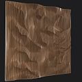Wall Panel In Brown Wood With Intricate 3D Textured Surface Design