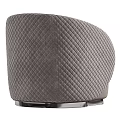 Modern Plush Upholstered Accent Chair With Curved Arms And Geometric Pattern Cushion