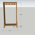 Wooden Floor Standing Clothes Hanger With 180cm Height 60cm Width And 30cm Depth