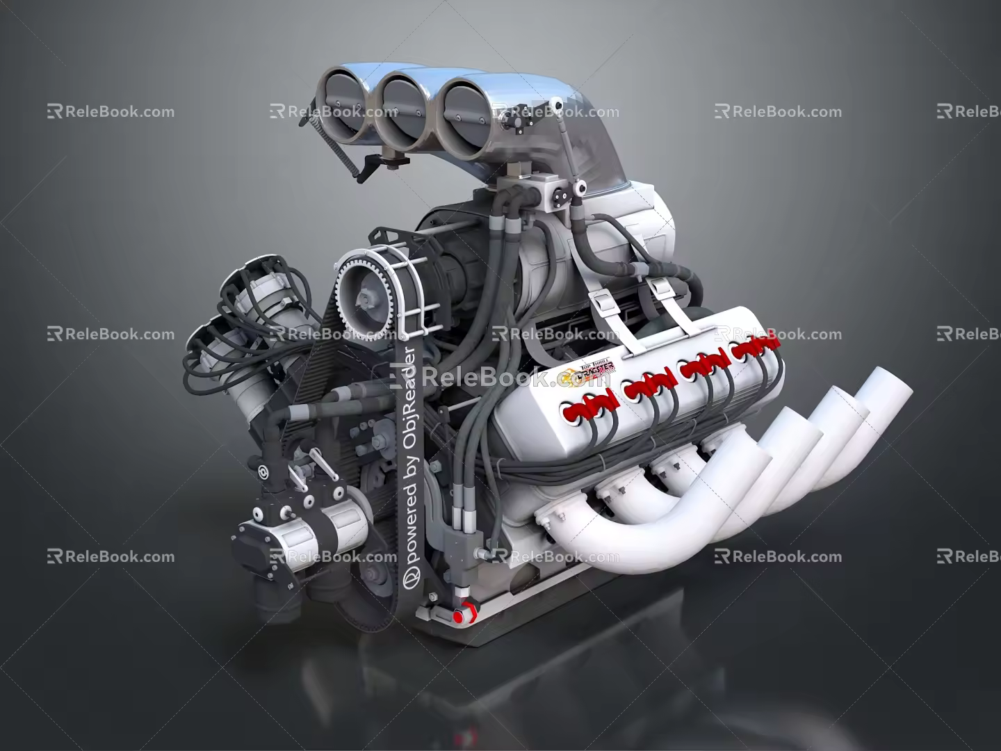 Modern engine racing engine 3d model