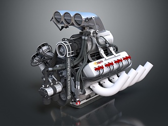 Modern engine racing engine 3d model