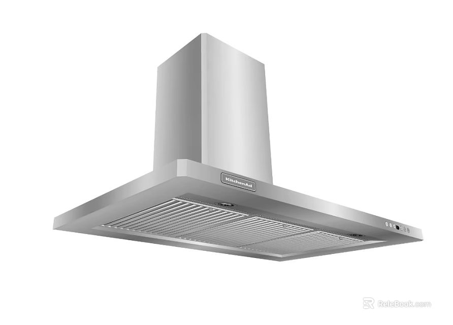 Modern Stainless Steel Kitchen Hood as Sleek Overhead Kitchen Appliance 3d model 