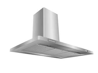 Modern Stainless Steel Kitchen Hood as Sleek Overhead Kitchen Appliance 3d model