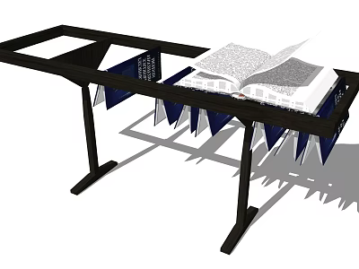Modern Open Bookshelf Design With Layered Shelves For Book Storage And Simple Structure 3d model