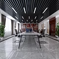 Comprehensive office of modern public office area 3d model
