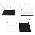 Stylish Wireless Routers In Black White And Gray With External Antennas