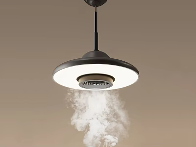Modern Circular Pendant Lighting Combination With Black Frame And White Lampshade Design 3d model