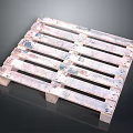 Wooden Pallet With Worn Surface And Colorful Graffiti Patterns Slats And Support Legs