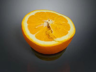 Fresh Half Cut Orange Showcasing Juicy Segments And Bright Peel 3d model
