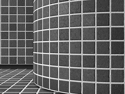 Building Components Featuring Square Black And White Tiles On Wall 3d model