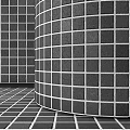 Building Components Featuring Square Black And White Tiles On Wall