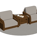 New Chinese Style Single Sofa Leisure Chair Single Chair 3d model