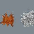 Modern Decorative Chandeliers Orange Feather like and White Flower Shaped Ceiling Lighting Fixtures