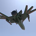 Green And Pink Fighter Jet With Multiple Wings And Triangular Nose Marking 3d model