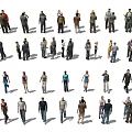 Diverse Group of People with Various Poses and Different Clothing