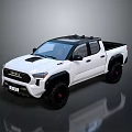 Toyota Tacoma White Pickup Truck with Black Roof and Off Road Wheels Design
