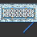 Blue Entryway Side Cabinet With Intricate Patterns Decorative Doors And Carved Details