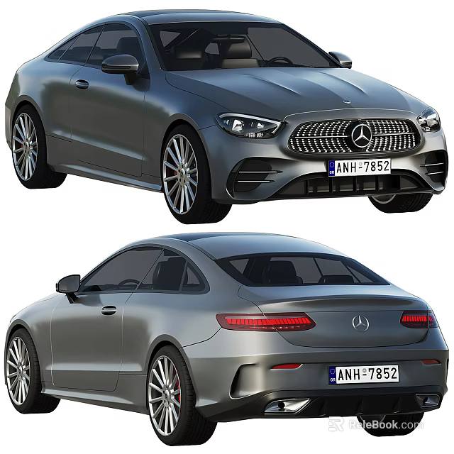 Mercedes Benz Coupe Front And Rear Views 3d model 