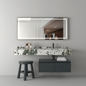 modern sink bathroom cabinet 3d model