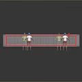 Beach Volleyball Court With Net And Balls For Players Game Equipment