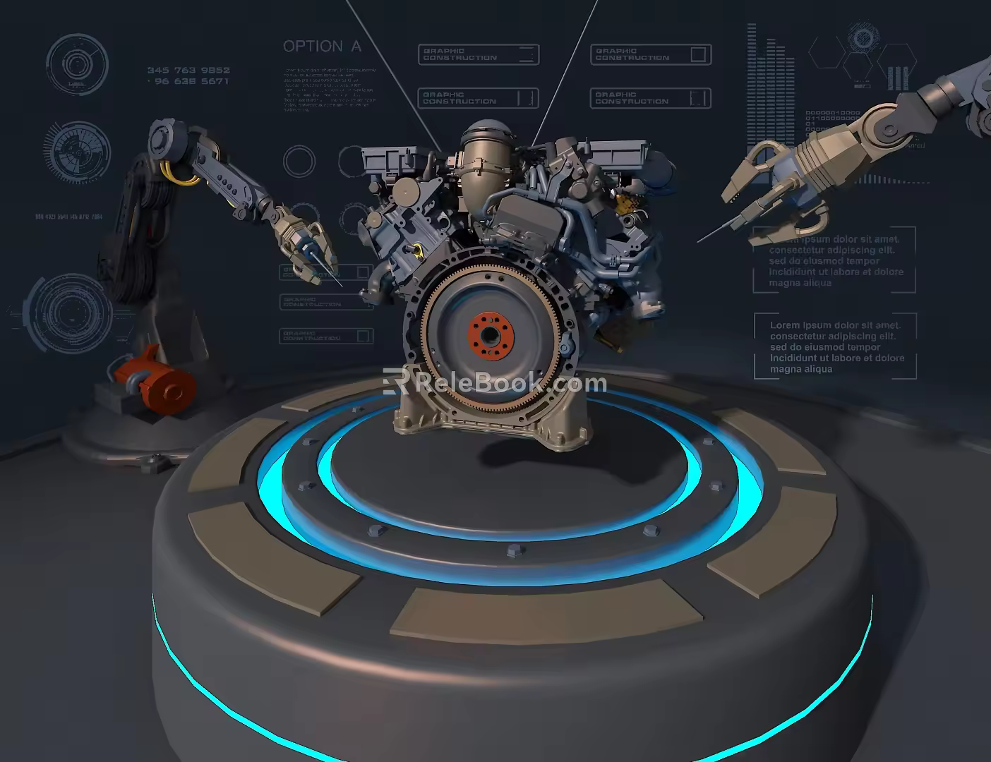 engine mechanical arm artificial intelligence 3d model