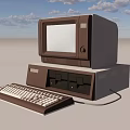Vintage Office Desktop Computer Featuring Monitor Keyboard And Classic Design