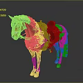 Brown Horse With Silver Decorative Armor And Red Saddle Design