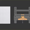 Modern Metal Frame Furniture With Orange Components And White Panel Display Stand